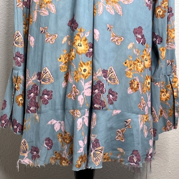 Free People So Fine Floral Bloomcore Sz S Sheer Layered Tunic Top - Picture 8 of 12